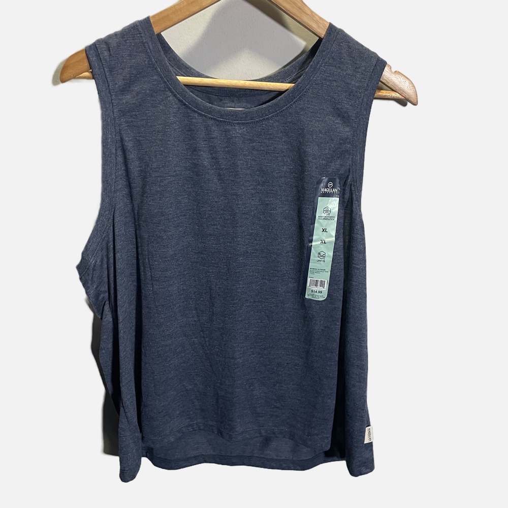Magellan Outdoors Fish Gear Summerville Tank Top Mood Indigo Blue XL UPF 15 NEW